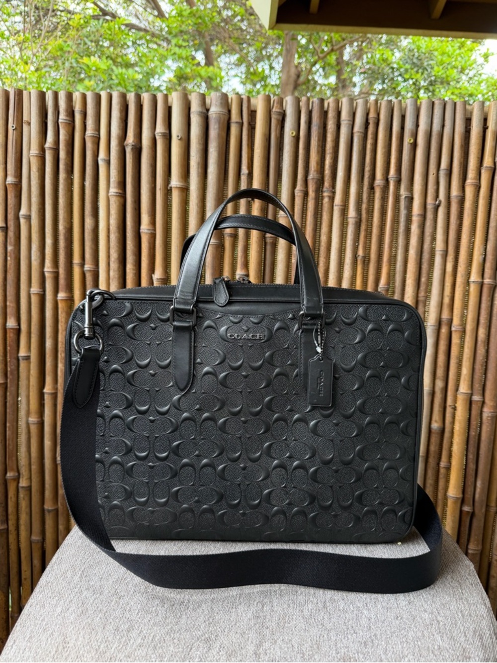 COACH men’s briefcase with shoulder strap